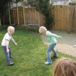 potje voetballen in de tuin